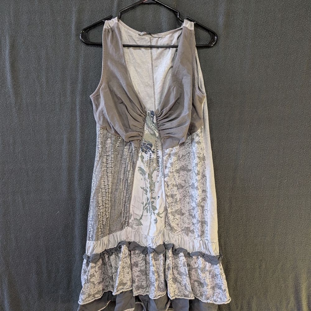 Angels Never Die Boho Gray Flowered Dress - Women's Size 3
